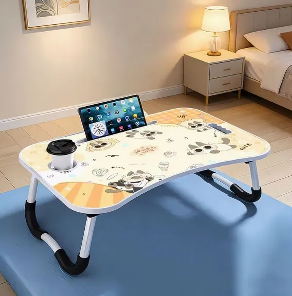 Foldable_Laptop_Bed_Table_With_Cup_Holder_And_Tablet_Stand_-_Cute_Panda_Print