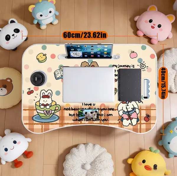 Cute_Kawaii_Foldable_Laptop_Bed_Table_With_Cup_Holder_And_Phone_Stand