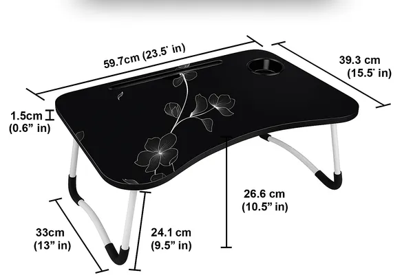 Linghz_Foldable_Laptop_Bed_Table_With_Cup_Holder_And_Phone_Slot_-_Black_Floral_Design