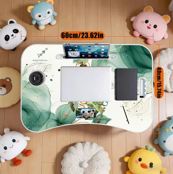 Portable_Lap_Desk_With_Cup_Holder_And_Tablet_Slot_-_Zodiac_Leaf_Design