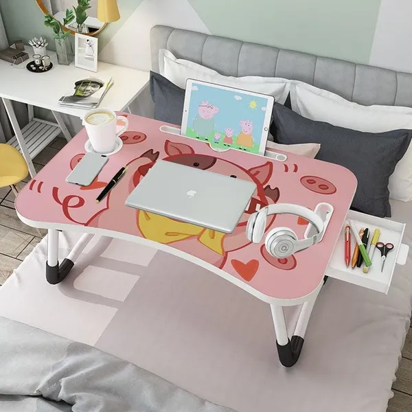Peppa_Pig_Cartoon_Printed_Laptop_Bed_Table_With_Cup_Holder_And_Phone_Slot_-_Foldable_Study_Desk_For_Kids