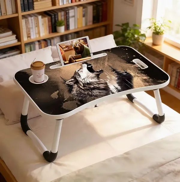 Portable_Laptop_Bed_Table_With_Wolf_Print_Design_-_Foldable_Lap_Desk_With_Cup_Holder_&_Phone_Slot