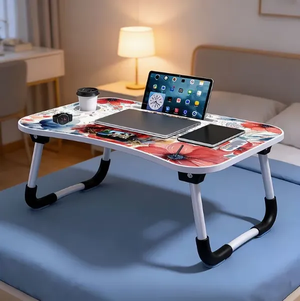Portable_Laptop_Bed_Table_With_Floral_Design_-_Foldable_Study_And_Work_Desk_With_Cup_Holder_And_Tablet_Slot