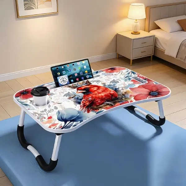 Portable_Laptop_Bed_Table_With_Floral_Design_-_Foldable_Study_And_Work_Desk_With_Cup_Holder_And_Tablet_Slot