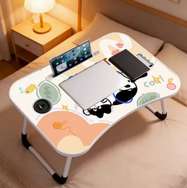 Portable_Folding_Laptop_Table_With_Cup_Holder_And_Phone_Slot_–_Cow_Cat_Design
