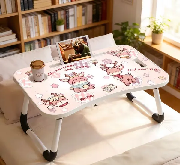 Portable_Folding_Lap_Desk_With_Cute_Animal_Design_-_Bed_Study_Table_With_Cup_Holder_And_Device_Slots_(60Cm)