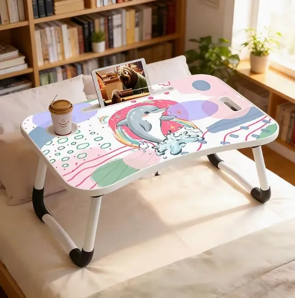 Portable_Laptop_Desk_With_Colorful_Abstract_Design_-_Foldable_Bed_Study_Table_With_Phone_&_Cup_Holder