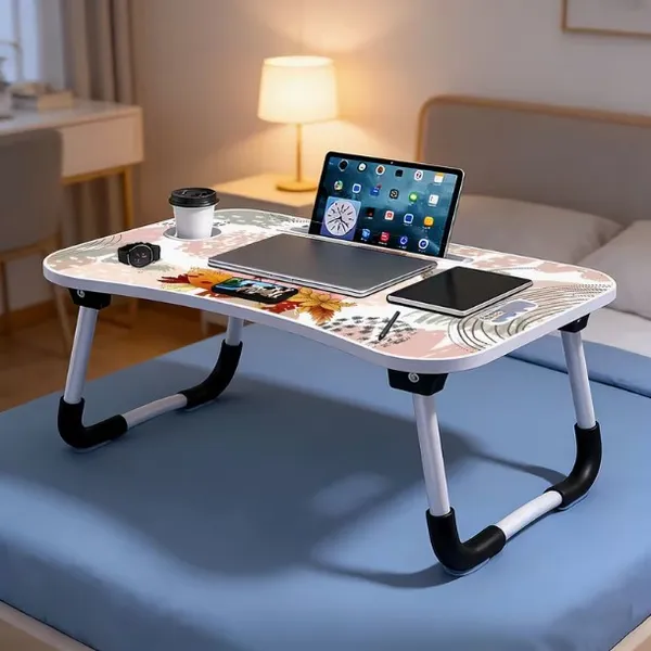 Portable_Foldable_Laptop_Bed_Table_With_Cup_Holder_And_Tablet_Slot