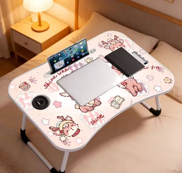 Portable_Folding_Lap_Desk_With_Cute_Animal_Design_-_Bed_Study_Table_With_Cup_Holder_And_Device_Slots_(60Cm)