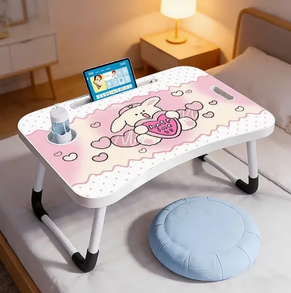 Portable_Folding_Laptop_Bed_Table_With_Cute_Cartoon_Design_-_Pink_&_White