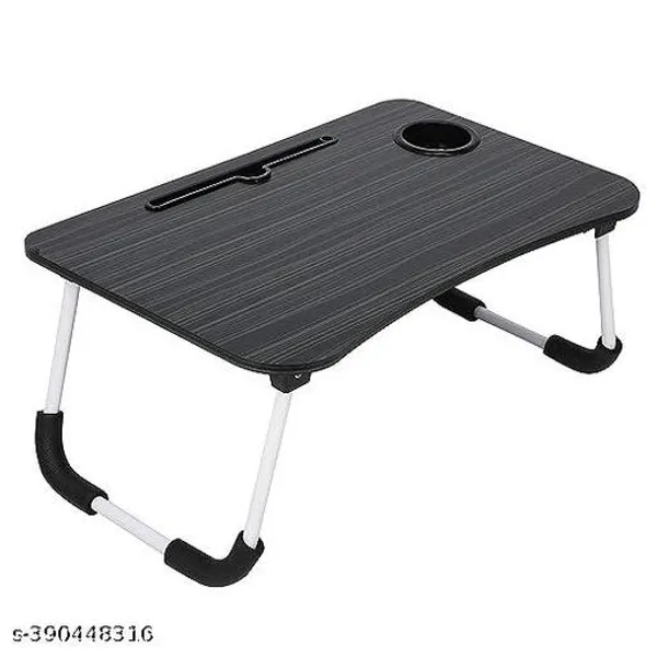 Portable_Laptop_Table_With_Foldable_Legs_And_Cup_Holder_(Black_Wood_Grain)