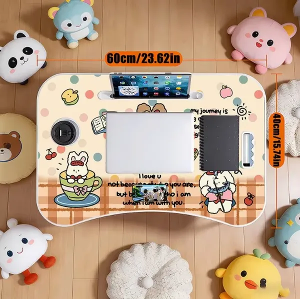 Cute_Kawaii_Foldable_Laptop_Bed_Table_With_Cup_Holder_And_Phone_Stand