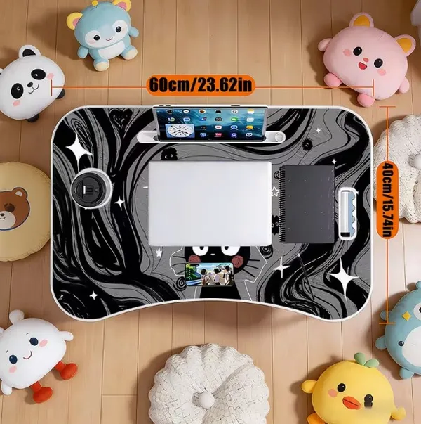 Foldable_Laptop_Desk_With_Black_Cat_Design_And_Storage_Compartments