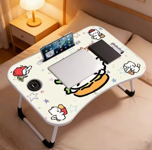 Foldable_Laptop_Table_With_Cartoon_Design_-_Portable_Study_Desk_With_Cup_Holder_And_Tablet_Stand