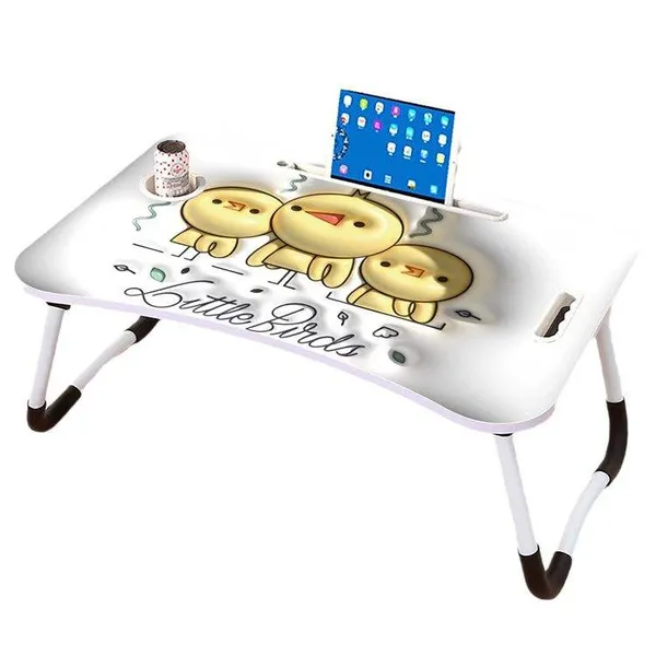 Portable_Laptop_Bed_Table_With_Foldable_Legs_And_Tablet_Holder_-_Golden_Chicks_Design