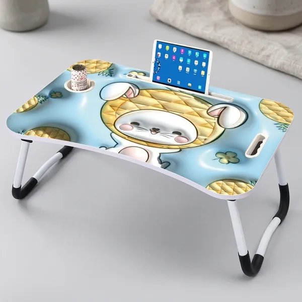 Portable_Foldable_Laptop_Bed_Table_With_Cute_Pineapple_Design