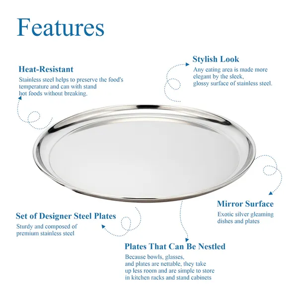 CutTales_Stainless_Steel_Dinner_Plate_Set_of_2,_Food_Grade_Serving_Plates_for_Everyday_Meals