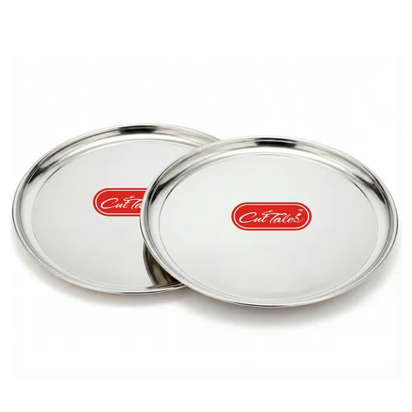 CutTales_Stainless_Steel_Dinner_Plate_Set_of_2,_Food_Grade_Serving_Plates_for_Everyday_Meals