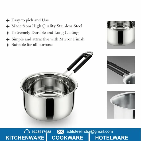 CutTales_Stainless_Steel_Sauce_Pan,_Heavy_Bottom_Induction_Compatible_Cookware_for_Boiling_&_Cooking