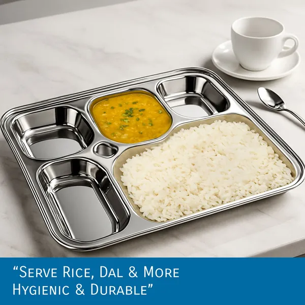CutTales_Stainless_Steel_6_Section_Temple_Dinner_Plate,_Traditional_Compartment_Thali_Set