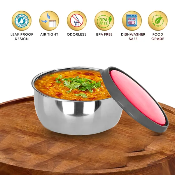 CutTales_Stainless_Steel_Storage_Box_Set_of_4_with_Color_Lids,_Airtight_Kitchen_Containers