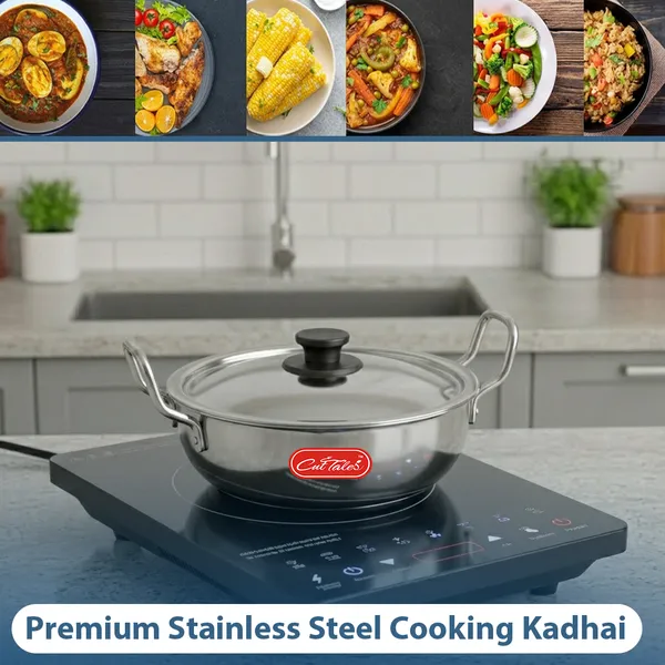 CutTales_Stainless_Steel_Heavy_Bottom_Kadai_with_Lid,_Induction_Base_Cookware_for_Daily_Cooking