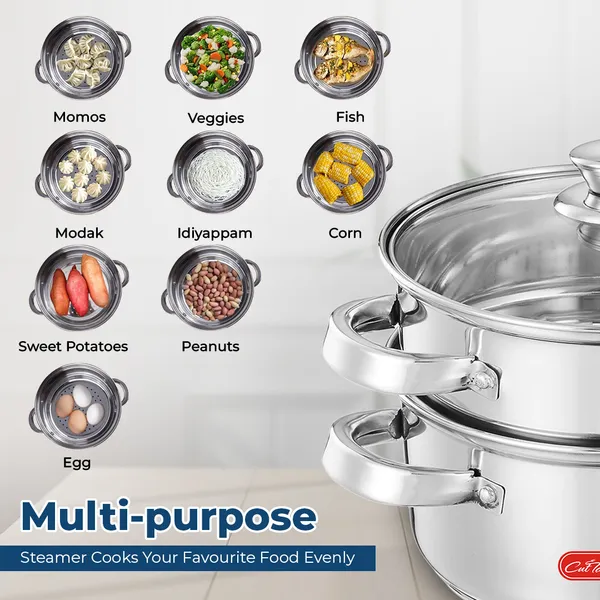 CutTales_Stainless_Steel_2_Tier_Steamer_Pot,_Multipurpose_Cooker_for_Momos,_Idli_&_Vegetables