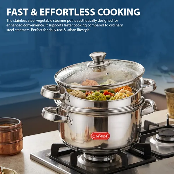 CutTales_Stainless_Steel_2_Tier_Steamer_Pot,_Multipurpose_Cooker_for_Momos,_Idli_&_Vegetables