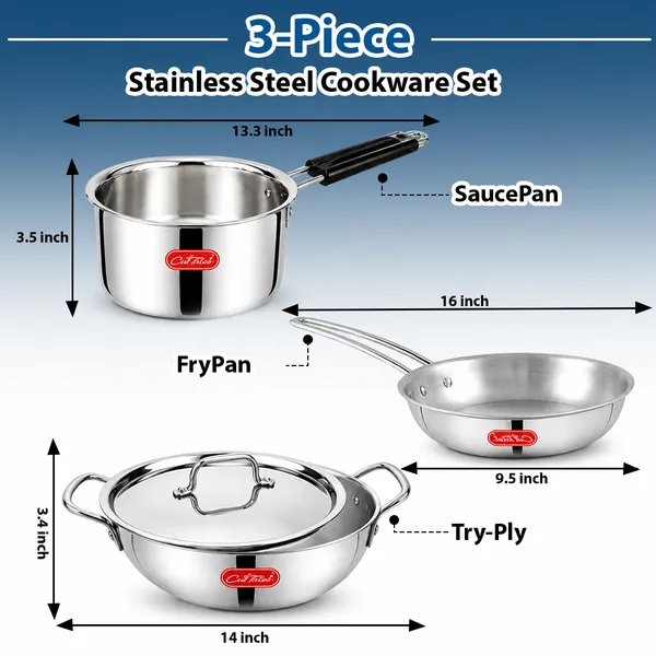CutTales_3_Piece_Triply_Stainless_Steel_Cookware_Set_with_Fry_Pan,_Saucepan_&_Kadai_with_Lid