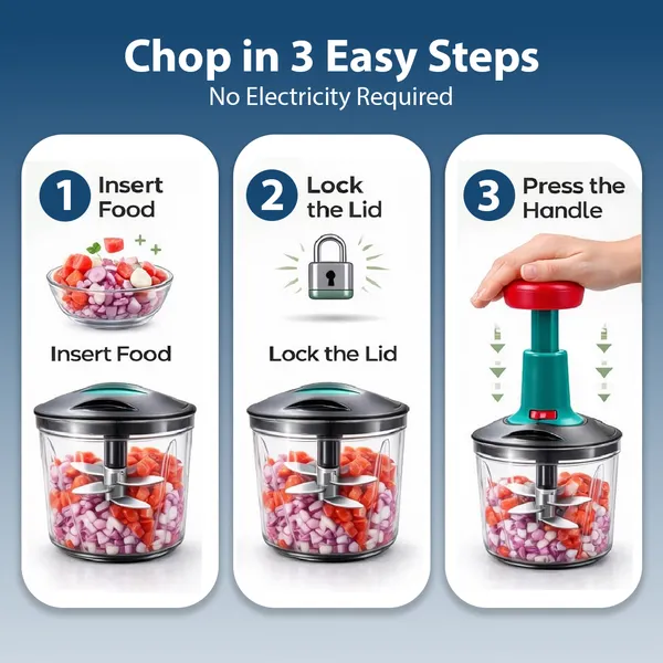 CutTales_Manual_Hand_Press_Bingo_Push_Chopper_with_5_Blades_for_Effortless_Chopping_Vegetables_&_Fruits_(Assorted,_1100_ml,_Plastic)