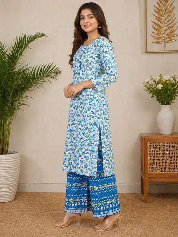 Azure_Bloom_Floral_Printed_Cotton_Kurta_Palazzo_Set_by_Nuvest