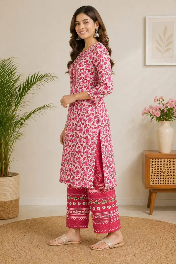 Blush_Petals_Floral_Printed_Cotton_Kurta_Palazzo_Set_by_Nuvesta