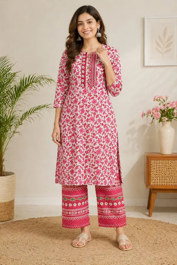 Blush_Petals_Floral_Printed_Cotton_Kurta_Palazzo_Set_by_Nuvesta