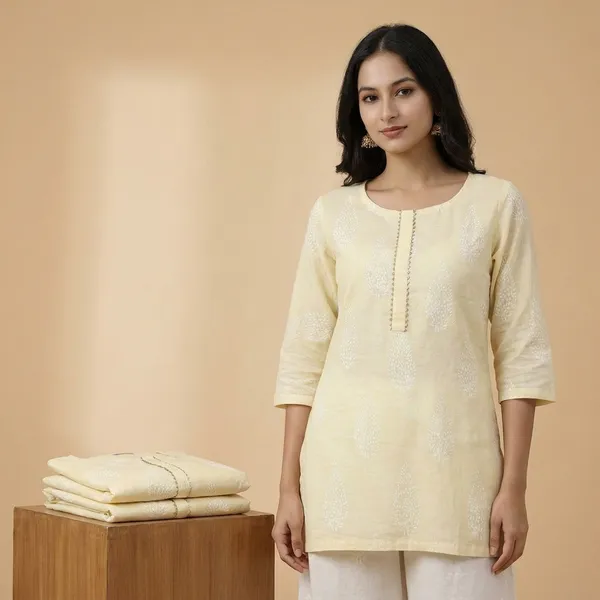 Yellow_Elegant_Embroidered_Kurta_
