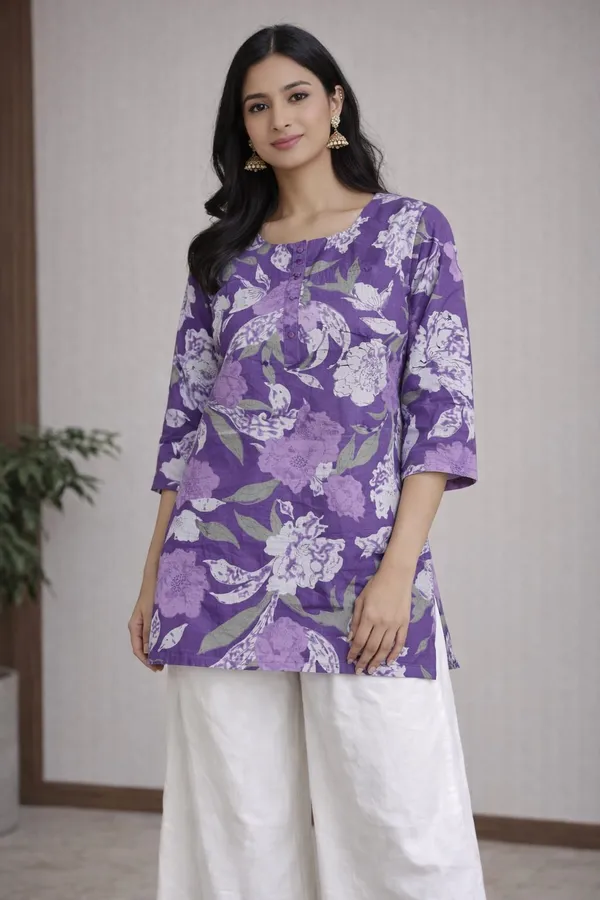 Purple_Floral_Print_Kurti
