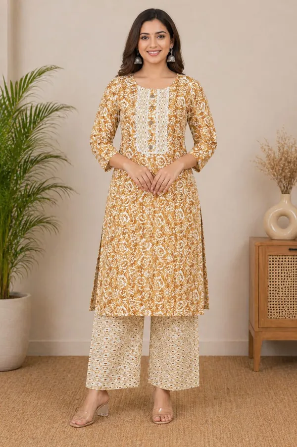 Nuvesta_Golden_Flora_Ethnic_Kurta_Pant_Set