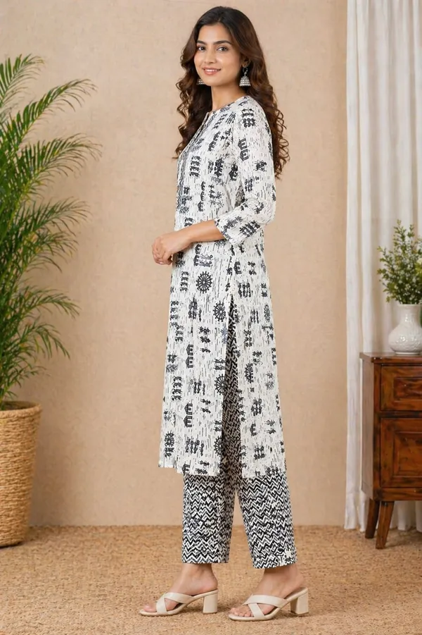Nuvesta_Monochrome_Tribal_Kurta_Pant_Set