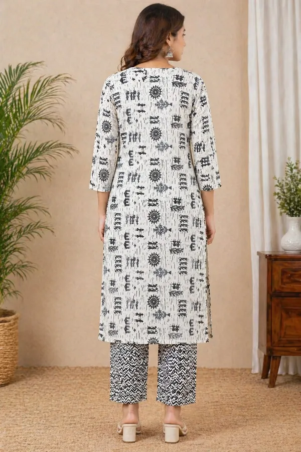 Nuvesta_Monochrome_Tribal_Kurta_Pant_Set