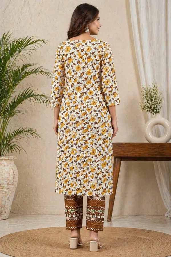 Nuvesta_Mustard_Bloom_Ethnic_Kurta_Pant_Set