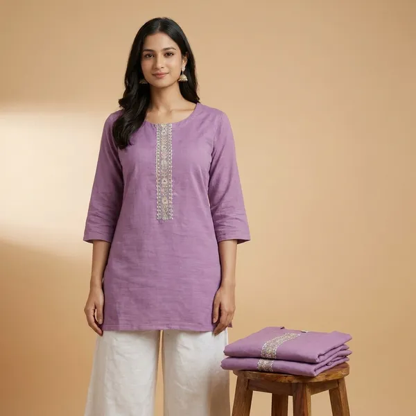 Purple_Embroidered_Kurta__For_Women