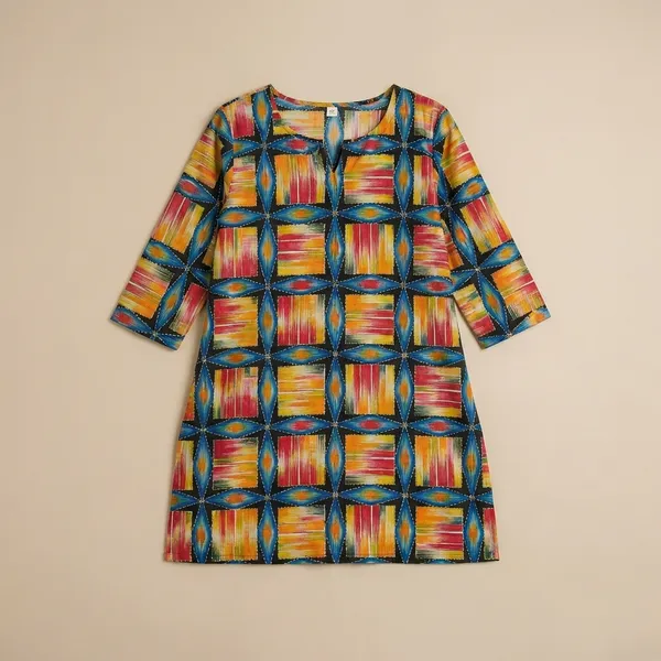White_Abstract_Print_Kurti_