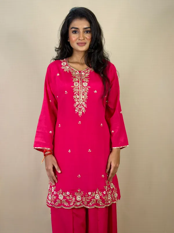 Pink_Embroidered_Kurta_Palazzo_Set_For_Women