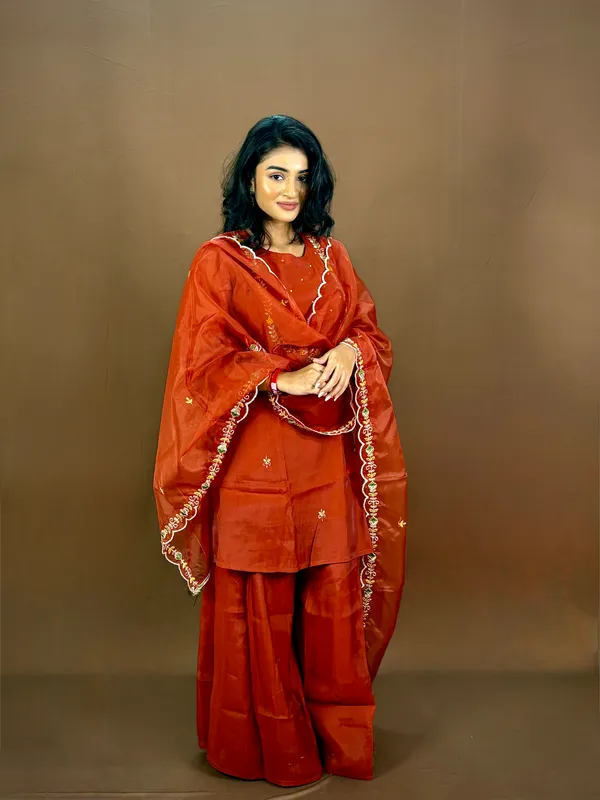 Orange_Embroidered_Sharara_Suit_Set_With_Dupatta