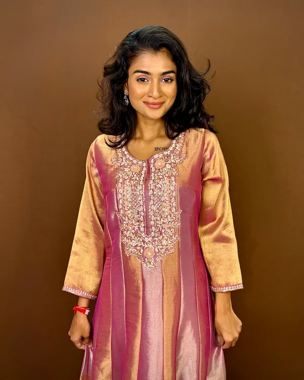 Elegant_Pink_And_Gold_Striped_Anarkali_Suit_With_Embroidered_Yoke