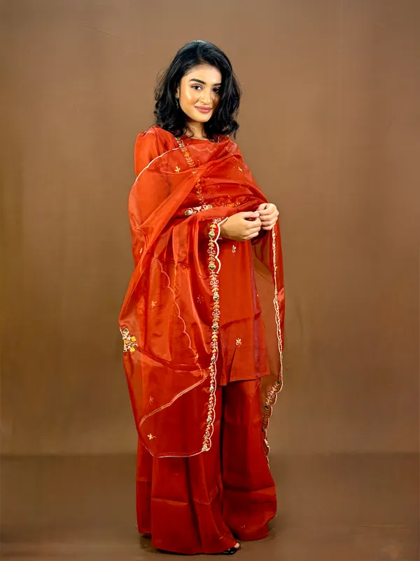 Orange_Embroidered_Sharara_Suit_Set_With_Dupatta