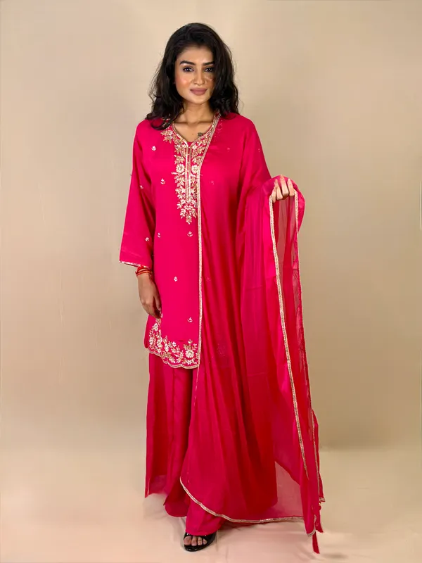 Pink_Embroidered_Kurta_Palazzo_Set_For_Women