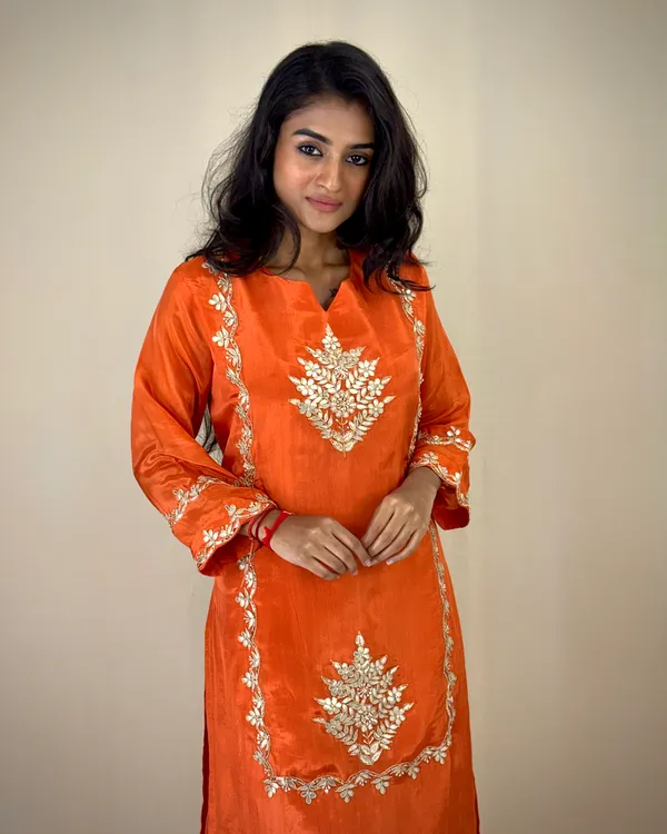 Orange_Embroidered_Kurta_Sharara_Set_With_Gota_Patti_Work
