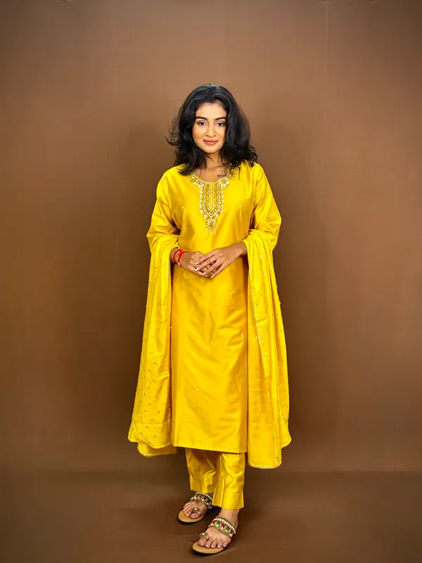 Yellow_Embroidered_Kurta_Palazzo_Set_With_Dupatta