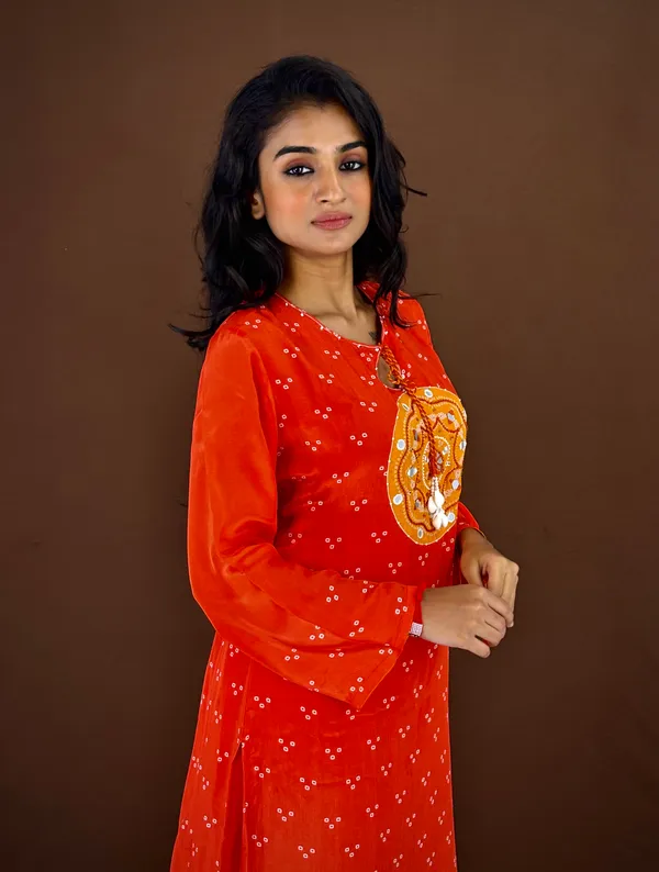 Orange_Embroidered_Kurta_Set_With_Mirror_Work_And_Sequins