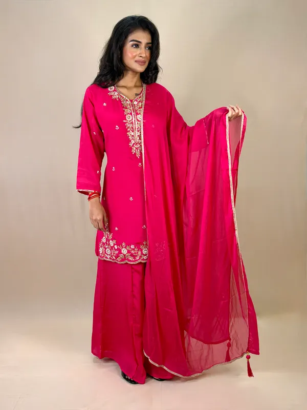 Pink_Embroidered_Kurta_Palazzo_Set_For_Women